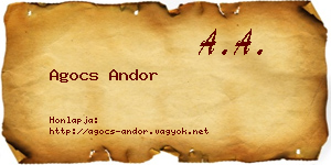 Agocs Andor névjegykártya